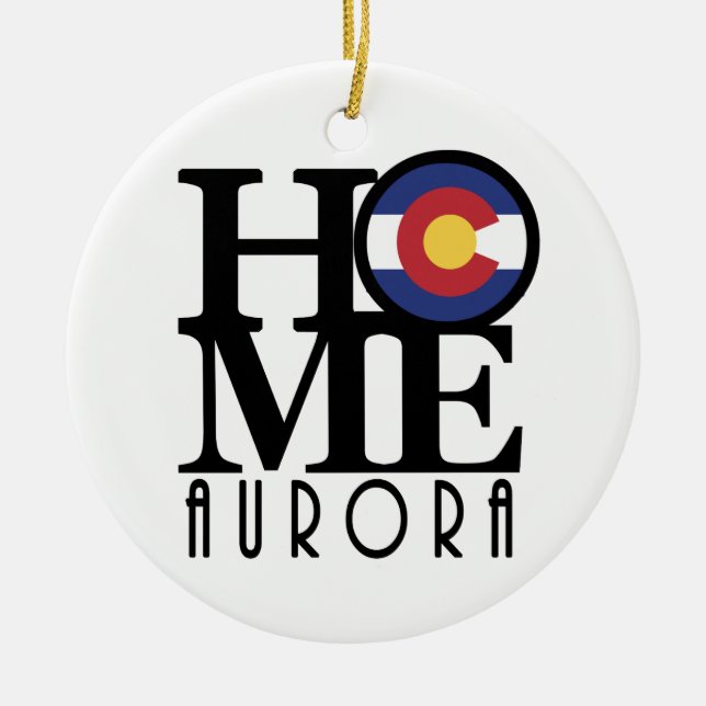 HOME Aurora CO Ceramic Ornament (Front)
