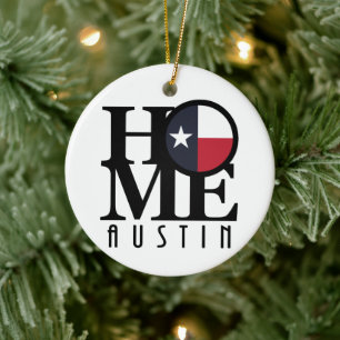 HOME Austin Texas Ceramic Ornament