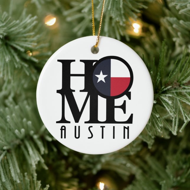 HOME Austin Texas Ceramic Ornament (Tree)