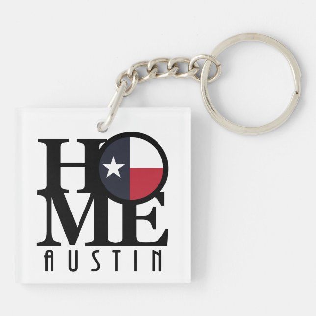 HOME Austin Texas Key Ring (Back)