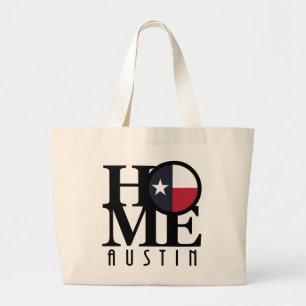 HOME Austtin Texas Large Tote Bag