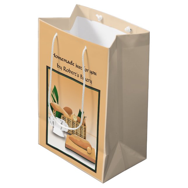 Home Baked Bread Bakery Gift Bag (Front Angled)