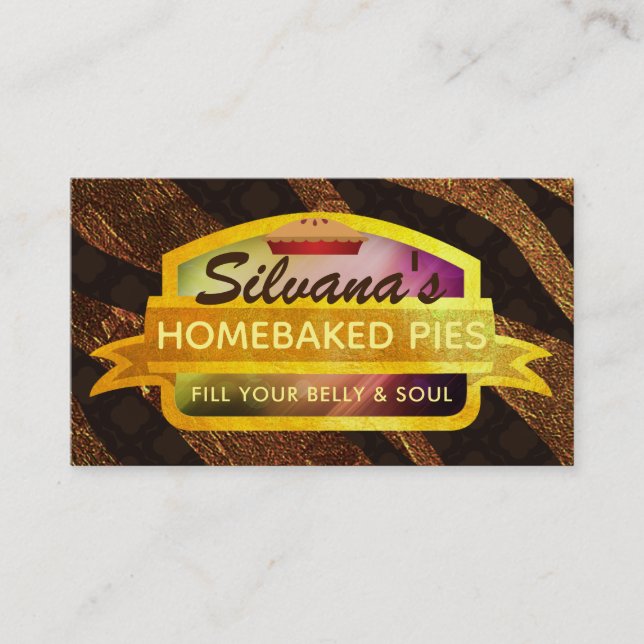 Home Baked Pies Slogans Business Cards (Front)
