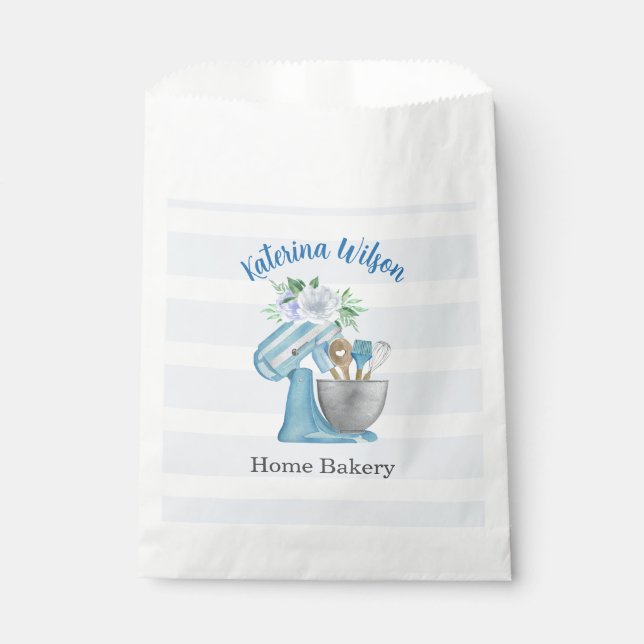 Home Bakery Blue Flower Mixer Favour Bag (Front)