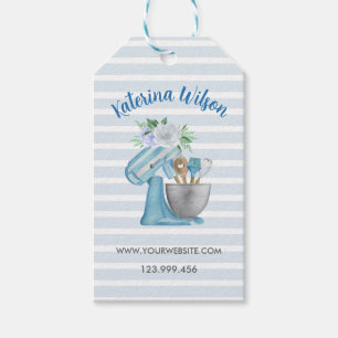 Home Bakery Blue Flower Mixer Personalised Gift Tags