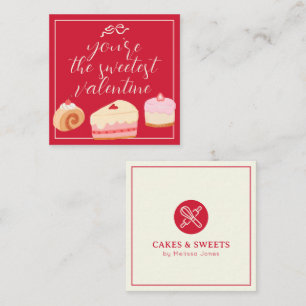 Home Bakery Pastry Cakes Sweetest Valentine Logo Card