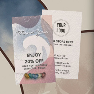 Home Based Business With Modern Logo Thank You Discount Card