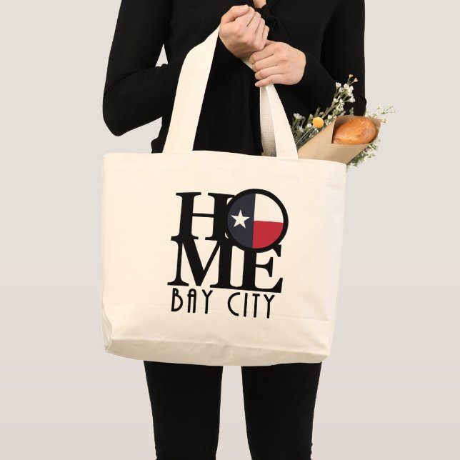 HOME Bay City Texas Large Tote Bag (Front (Product))