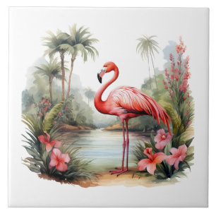 home beach pink flamingo lovers crafting business ceramic tile