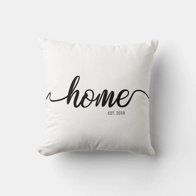 Home black Script with Established Year Cushion (Front)