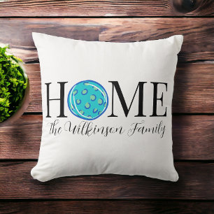 Home Blue Pickleball Family Name Cushion