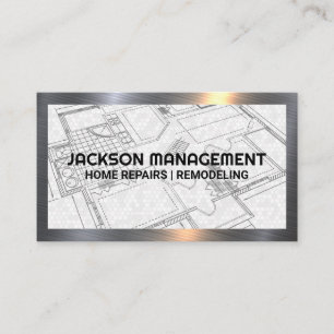 Home Blue Prints Commercial Construction Business Card