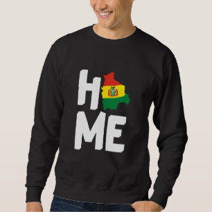 Home Bolivian Roots Map Bolivia Lovers Flag Colour Sweatshirt