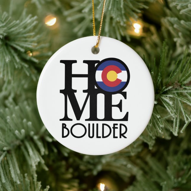 HOME Boulder Colorado Ceramic Ornament (Tree)