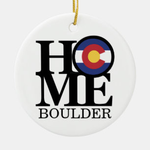 HOME Boulder Colorado Ceramic Ornament