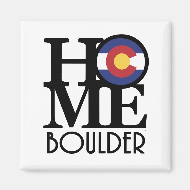HOME Boulder Colorado Stone  Magnet (Front)