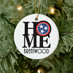 HOME Brentwood Tennessee Ceramic Ornament