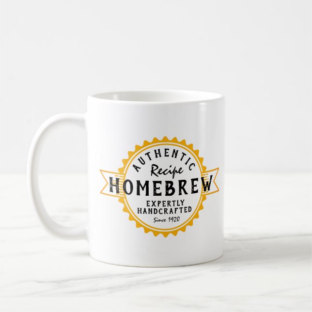 Home Brew Authentic Recipe Crest Coffee Mug (Left)