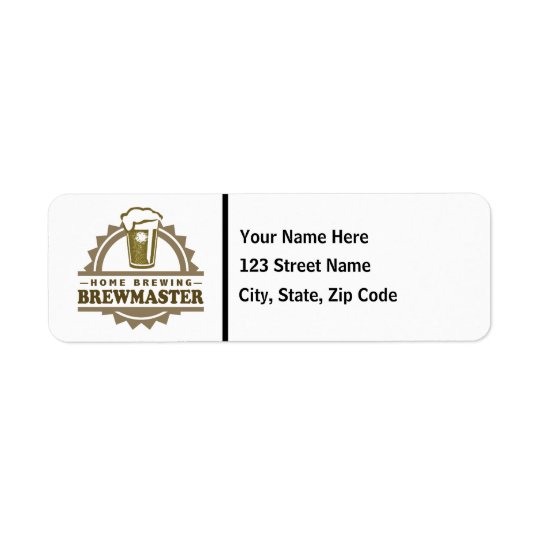 Home Brew Beer Brewmaster Return Address Label
