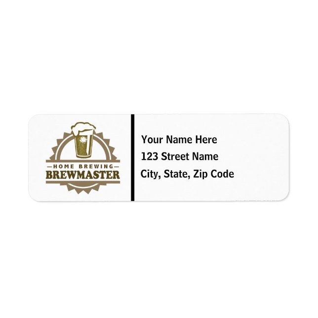 Home Brew Beer Brewmaster Return Address Label (Front)