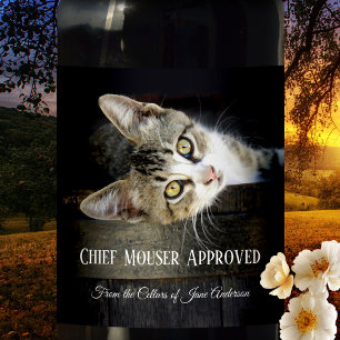 Home Brew Funny Cat Wine Label