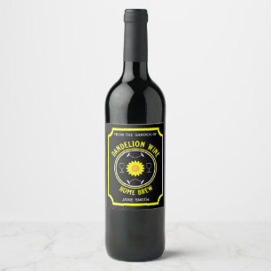 Home Brewed Dandelion Wine Custom Label