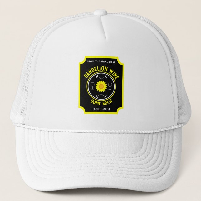 Home Brewed Dandelion Wine Custom Trucker Hat (Front)