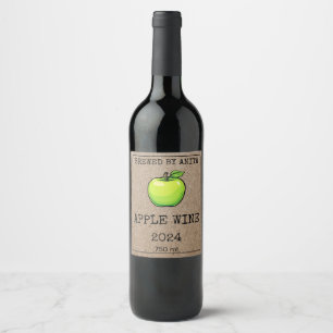 Home Brewing Apple Wine Kraft Paper Style Wine Label