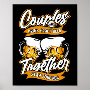 Home Brewing Couple Brew House Brewer Craft Beer Poster
