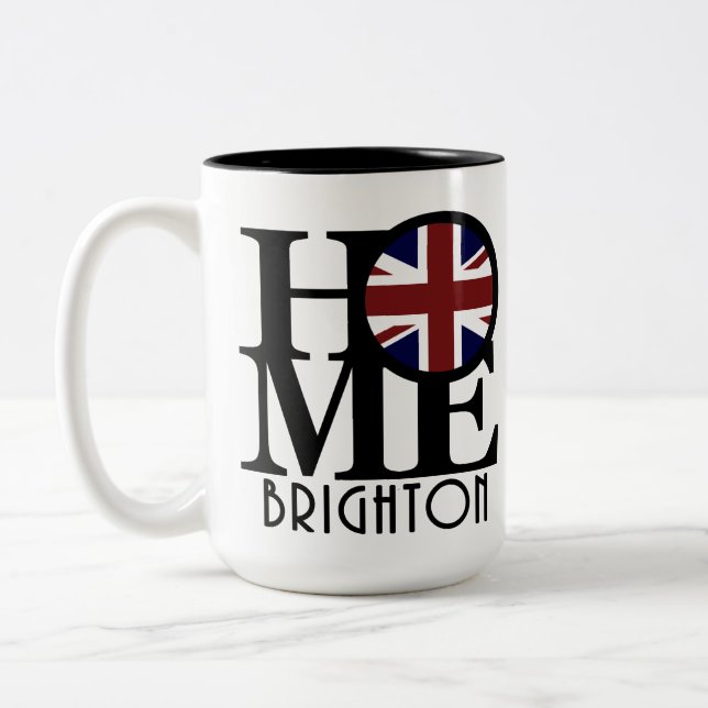 HOME Brighton England 15oz Two-Tone Coffee Mug (Left)
