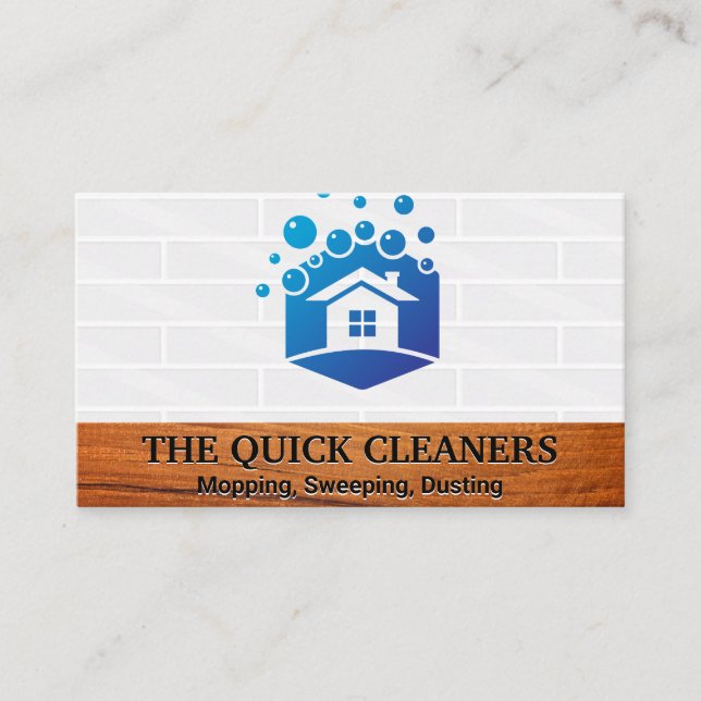Home Bubbles Logo | Cleaning Business Card (Front)