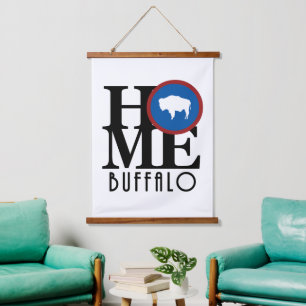 HOME Buffalo Wyoming Hanging Tapestry