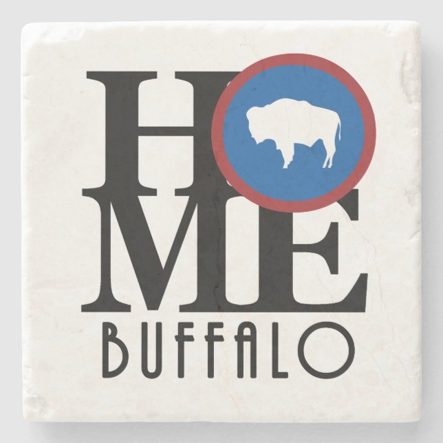 HOME Buffalo Wyoming Stone Coaster (Front)