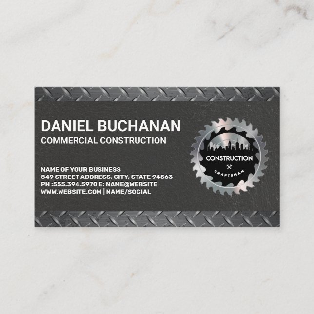 Home Builders | Steel | Circular Saw Business Card (Front)