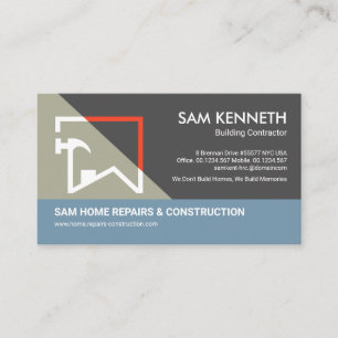 Home Building Hammer Frame Construction Contractor Business Card