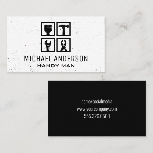 Home Building Tools Icons Business Card (Front/Back)