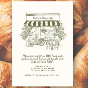 Home cafe themed bridal shower /birthday party invitation