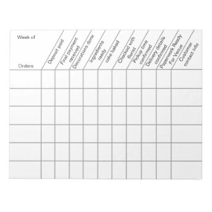 Home Cake Business Order Tracking Form Notepad