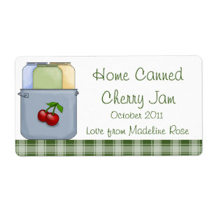 Home Canned Cherry Jam Jar Label (Personalise)