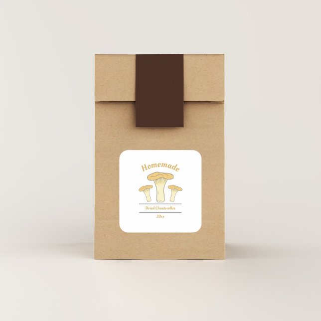 Home-canned or Dried Chanterelles Label Sticker (Dried Chanterelles Label Sticker)