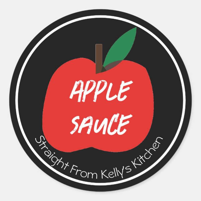 Home Canning Business Apple Sauce Modern Label (Front)