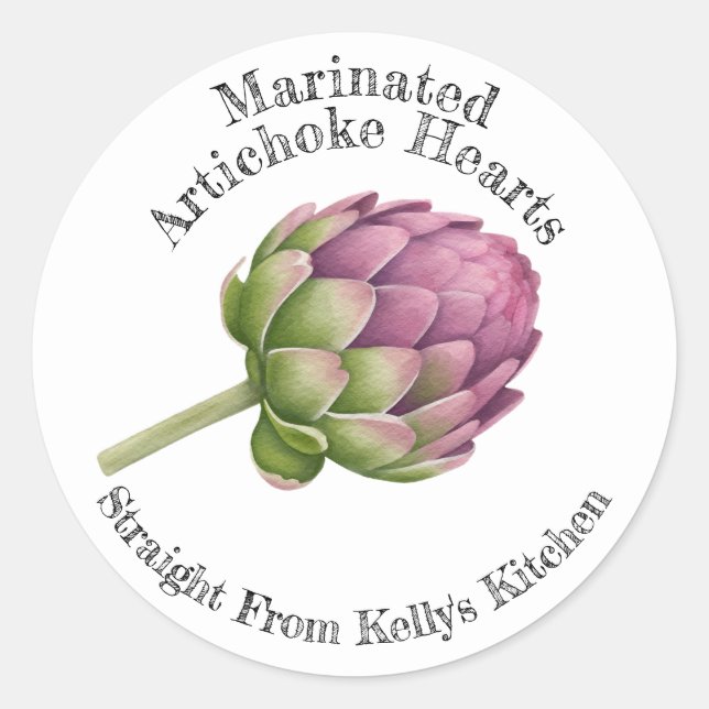 Home Canning Business Artichoke Hearts Food Label (Front)
