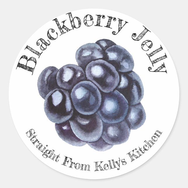 Home Canning Business Blackberry Jelly Food Label (Front)