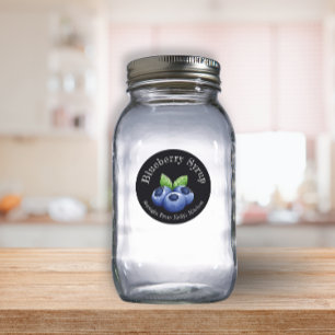 Home Canning Business Blueberry Syrup Food Label 