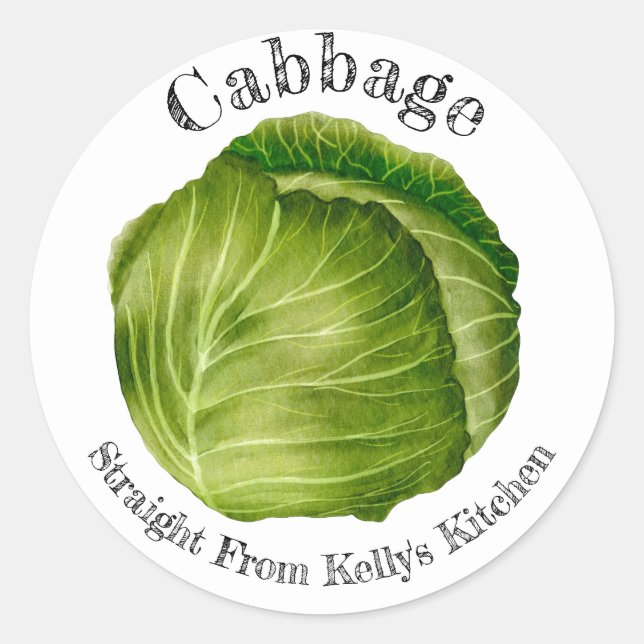Home Canning Business Cabbage Food Label (Front)