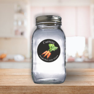 Home Canning Business Carrots Food Label Black