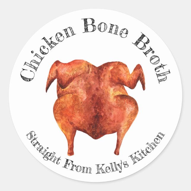 Home Canning Business Chicken Broth Food Label (Front)