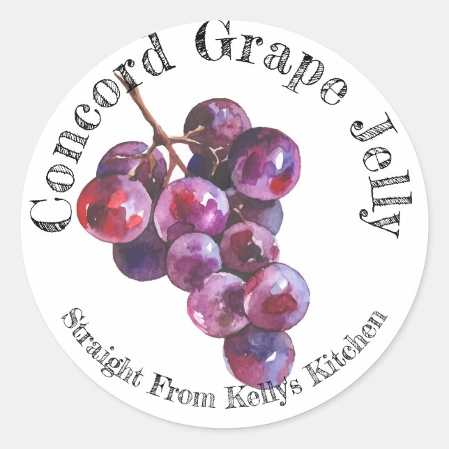 Home Canning Business Concord Grape Jelly Label (Front)