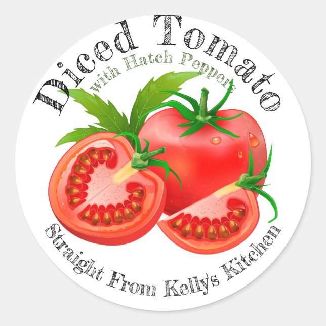 Home Canning Business Diced Tomato Hatch Label (Front)