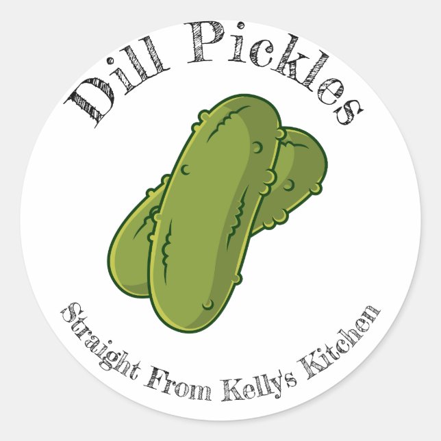 Home Canning Business Dill Pickles Food Label (Front)